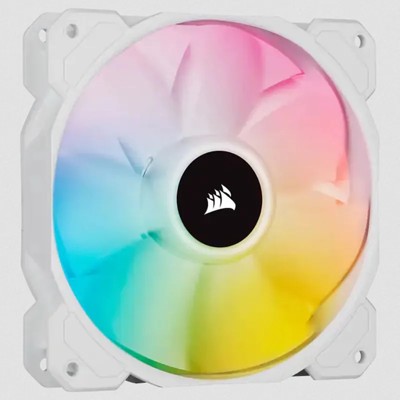 Box Ventilator Corsair SP120 RGB ELITE de Corsair, Blanc – jaquette