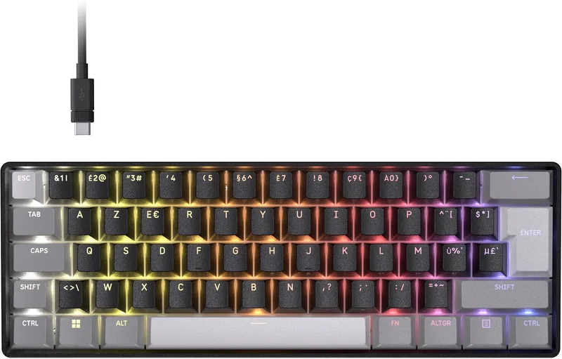 Clipper Pro Mini 60 Hall-effect Gamingtoetsenbord - BE Azerty - Bedraad - RGB van Corsair, Zwart, BE – cover