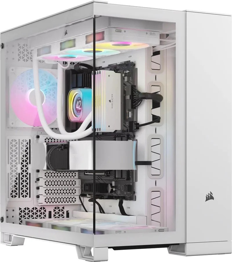 Corsair 6500X Wit - Midtowermodel - ATX, EATX, Micro-ATX, Mini-ITX - geen voeding - Tempered Glass - Zonder fans - Wit by Corsair, White – cover