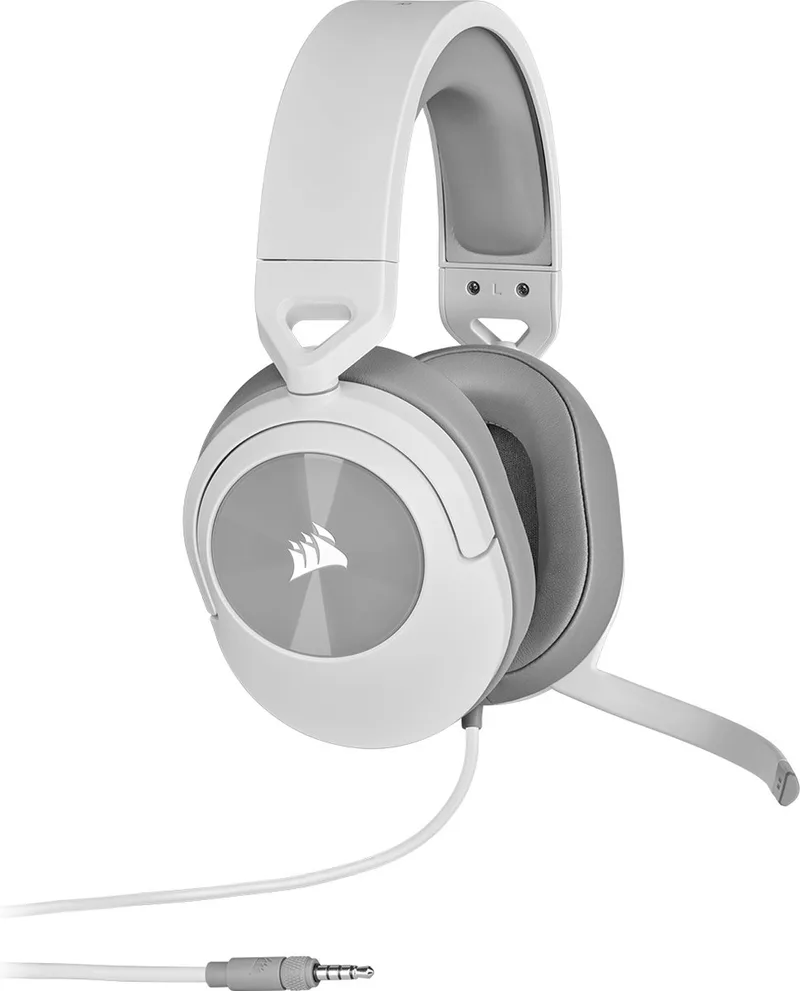 HS55 Stereo Gaming Headset - 3.5mm Jack - PS5/PS4, Xbox Series X | S, PC, & Nintendo Switch de Corsair, Blanc – jaquette