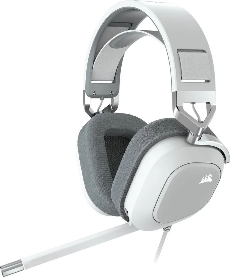 HS80 - Bedrade Gaming Headset - RGB - Dolby Audio 7.1 Surround - PC de Corsair, Blanc – jaquette