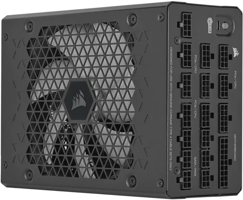 HX1200i - ATX12V 3.1 - 80 PLUS Platinum Cybenetics - 1200 Watt - Modulair - 100-240V - Actieve PFC - Zero RPM Mode - 140mm FDB Fan - Ultra-Low Noise de Corsair, Noir – jaquette