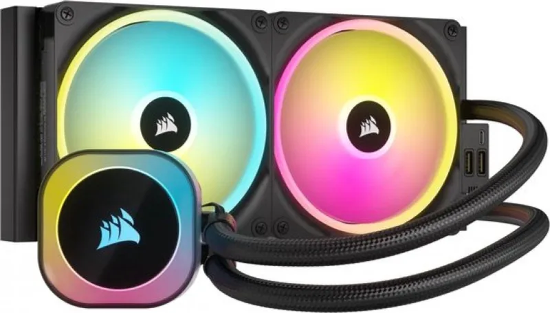 iCUE LINK H115i RGB - Vloeistof-koelsysteem afmeting radiator: 280 mm - voor Intel LGA 1700, 1200, 115x, 2066, 2011-3, 2011 - AMD AM5, AM4 - 2x QX140 RGB fans - 1x iCUE LINK System Hub - aluminium, koper van Corsair, Zwart – cover