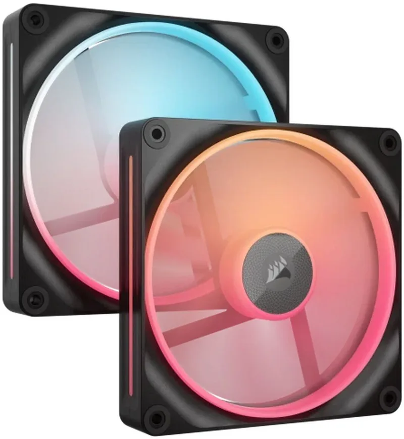 iCUE LINK LX140-R RGB 140mm PWM Reverse Fans Starter Kit - Ventilatorhuis - 2-pack - 140mm - 90 cfm - 350 - 2000 rpm - 35.4 dBA - Daisy chain - incl. iCUE LINK System Hub by Corsair, Black – cover