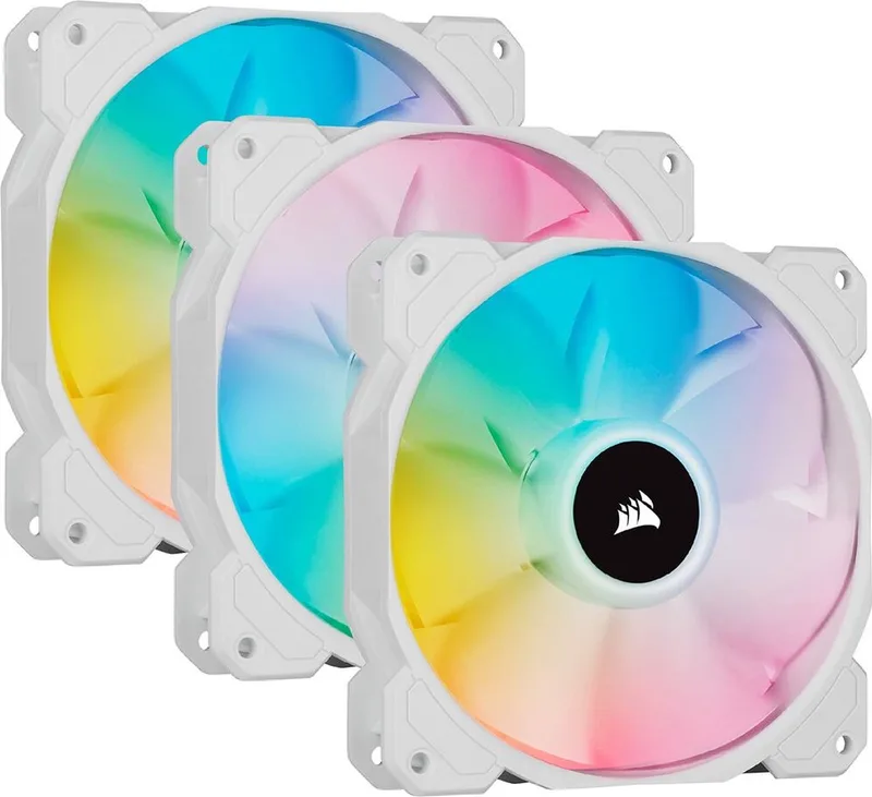 iCUE SP120 RGB ELITE - Behuizingsventilator 3-Pack - 120mm - RGB Verlichting - PWM van Corsair, Wit – cover