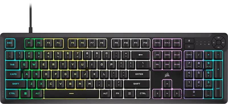 K55 Core Gaming Keyboard - Membraan - RGB by Corsair, Black, US – cover