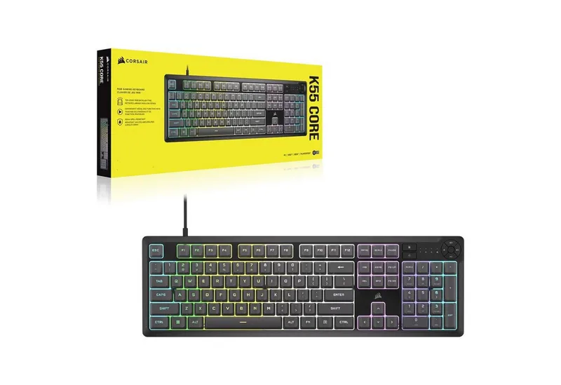 K55 CORE RGB Tastatur (12-Tasten-Rollover) by Corsair, Black – cover