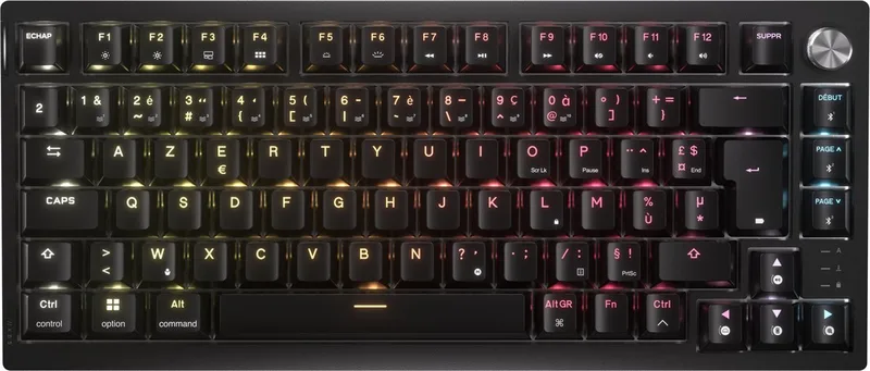 K65 Plus Draadloos Mechanisch Toetsenbord 75% – RGB – Corsair MLX Fusion Tactile – FR AZERTY by Corsair, Black, FR – cover
