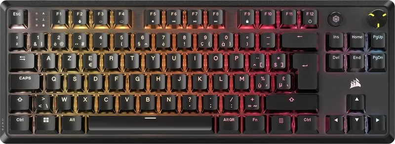 K70 CORE TKL - Mechanisch Gaming Toetsenbord - AZERTY - RGB LED - MLX Red Switch de Corsair, Noir, AZERTY – jaquette