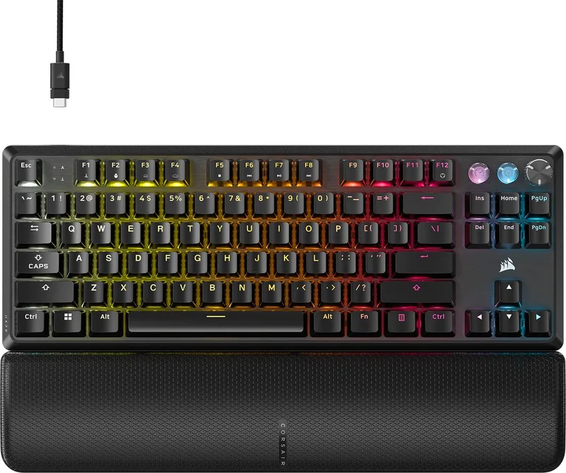 K70 PRO TKL - Mechanical - Gaming Toetsenbord – Bedraad – Magnetische Switches – Rapid Trigger – 8KHz – RGB – QWERTY by Corsair, Black, US – cover