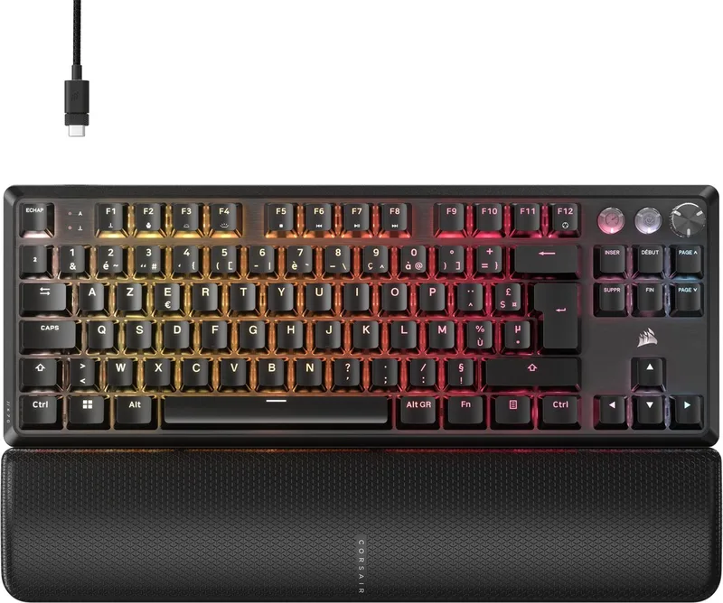 K70 PRO TKL - Tenkeyless Gaming Toetsenbord - Mechanisch & Magnetisch - Backlit RGB LED - FR Azerty by Corsair, Black, FR – cover