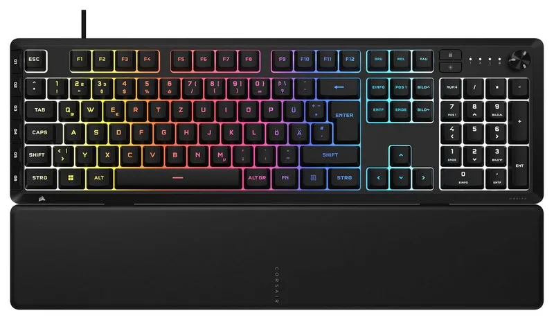 SKIFF 100 PLUS Gaming-Tastatur (Gaming-Tastatur mit RGB, IP53-Schutz, programmierbaren Tasten) by Corsair, Black – cover
