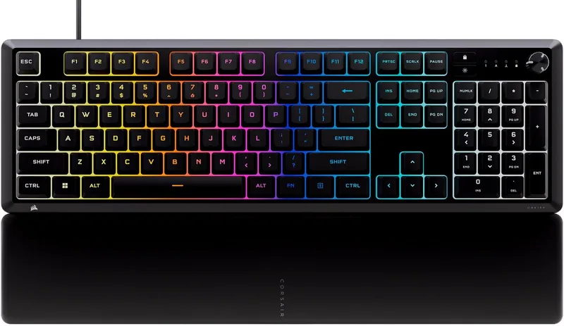 SKIFF 100 Wired Membrane Gaming Keyboard - 10-Zoned - RGB LED - Zwart van Corsair, Zwart, US – cover