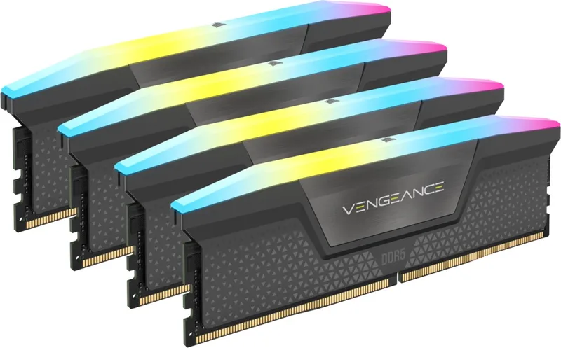 Vengeance RGB - Geheugen DDR5 - 64 GB: 4 x 16 GB - 288-PIN - 6000 MHz / PC5-48000 - CL36 - 1.40V - XMP 3.0 - Overclock PMIC - Intel 700 Series - zwart van Corsair – cover