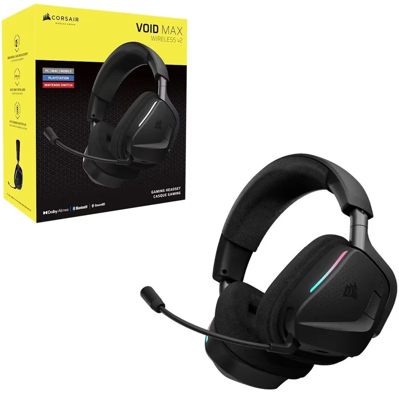 VOID v2 MAX Gaming-Headset (Rauschunterdrückung, Bluetooth) by Corsair, Black – cover