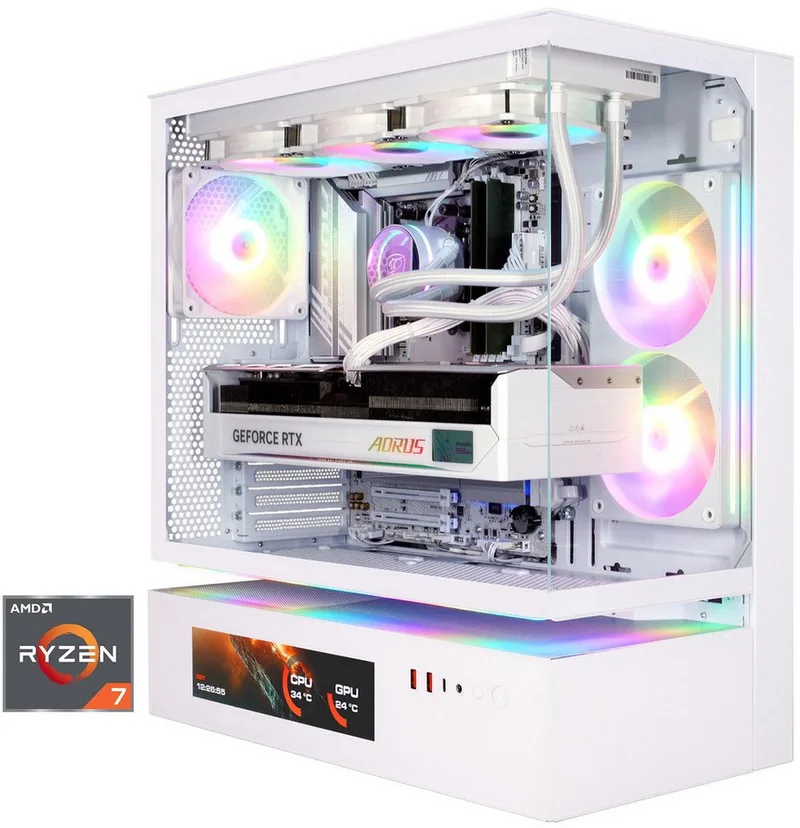 CFV235 Vision WT 8063 AMD Ryzen 7 9700X 32GB DDR5 2TB SSD RTX 5080 Gaming-PC (AMD Ryzen 7 9700X, RTX 5080, 32 GB RAM, 2000 GB SSD, Wasserkühlung, Windows 11, DDR5 RAM, Wasserkühlung) van Cougar, Wit – cover