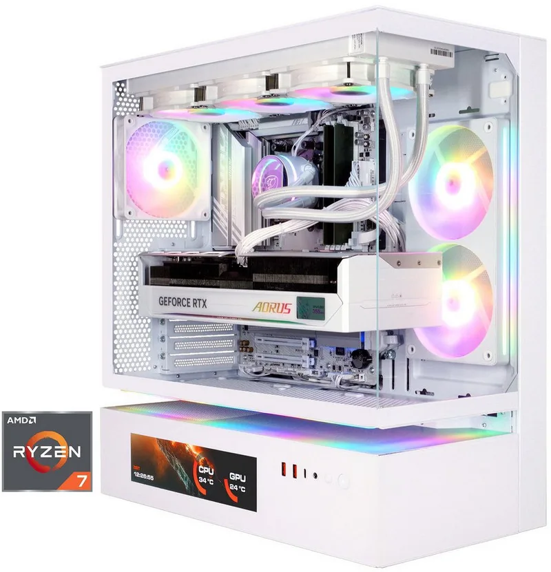 CFV235 Vision WT 8130 AMD Ryzen 7 9850X3D 32GB DDR5 2TB SSD RTX 5080 Gaming-PC (AMD Ryzen 7 9850X3D, RTX 5080, 32 GB RAM, 2000 GB SSD, Wasserkühlung, Windows 11, DDR5 RAM, Wasserkühlung) van Cougar, Wit – cover