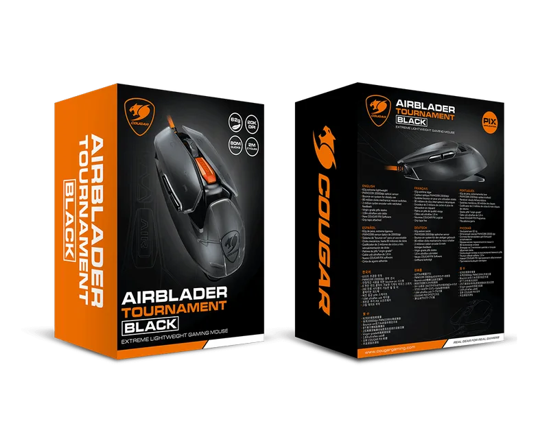 Gaming Maus AirBlader Tournament, Kabelgeb., Schwarz by Cougar – cover