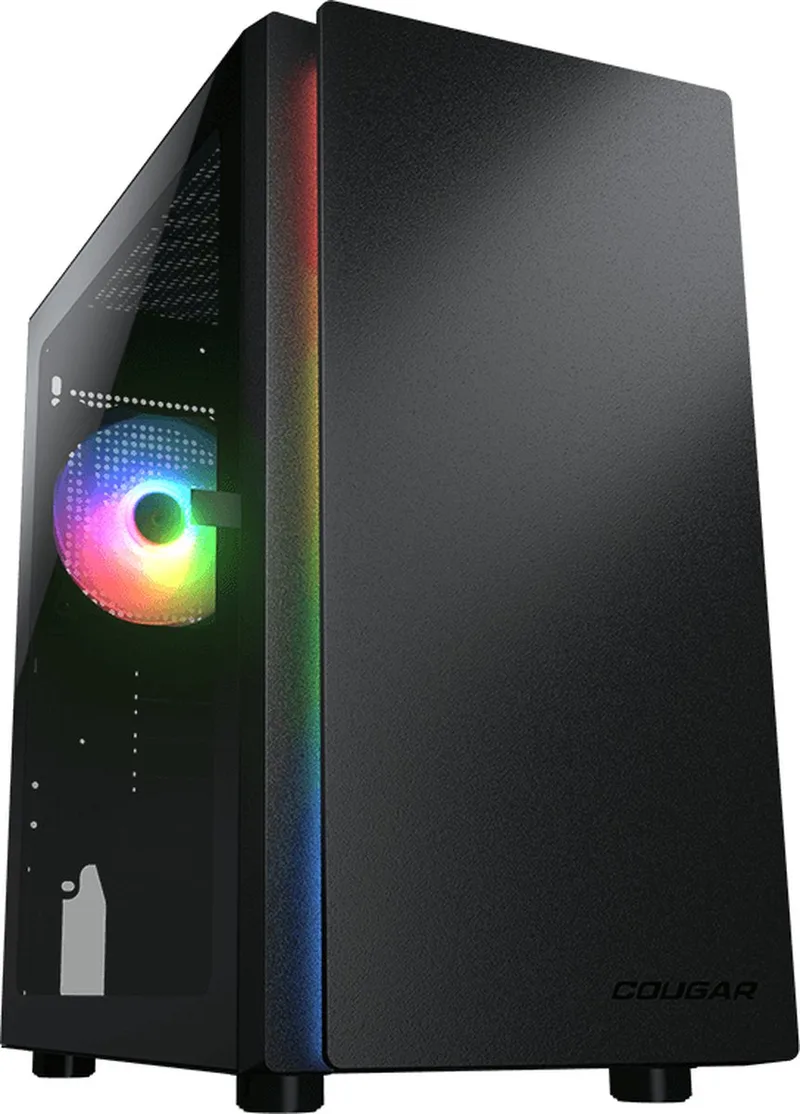 Purity RGB Black Mini Tower PC Gaming behuizingen met ARGB Fan van Cougar, Zwart – cover