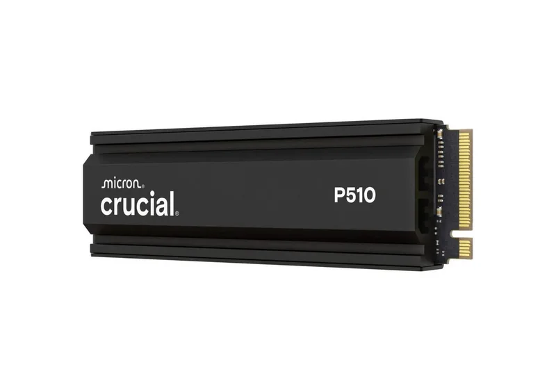 P510 2TB PS5 PC SSD M.2 2280 NVMe mit Kühlkörper interne SSD (2 TB) M.2" 10000 MB/S Lesegeschwindigkeit, 8700 MB/S Schreibgeschwindigkeit, High-speed PCIe Gen5 x4 NVMe 2.0 SSD with integrated heatsink by Crucial, Black, 2 TB – cover