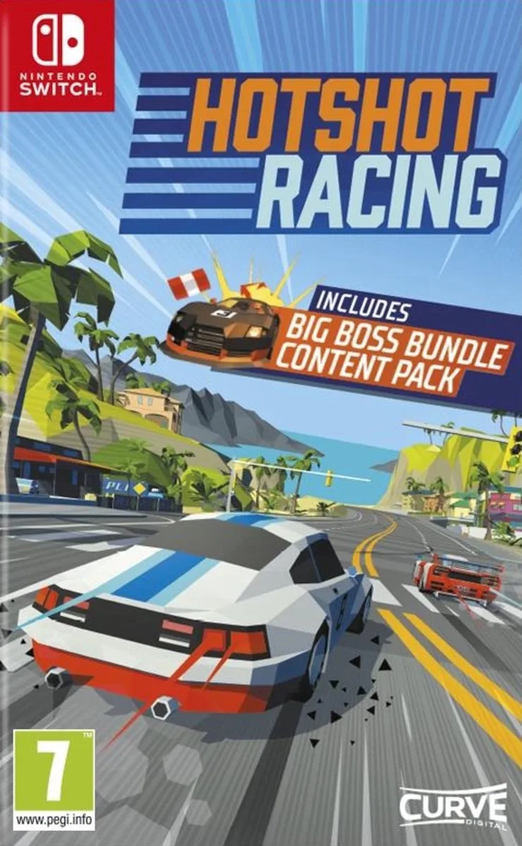 Hotshot Racing, Nintendo Switch, Multiplayer modus, E (Iedereen) van Curve Games, Nintendo Switch – cover