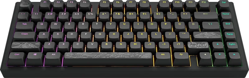 ALU Terra Nostra R2 75% Mechanisch Gaming Toetsenbord - Aluminiumlegering - RGB-verlichting- Hot Swap - CSA-profiel - QWERTY Toetsenborden- 82 Keys - English ANSI van Dark Project, Zwart, US – cover