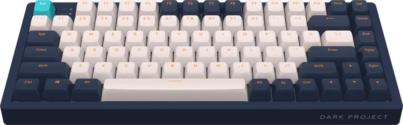 KD83A Navy Blue/Ivory - Mechanisch Bedraad Toetsenbord - G3MS RGB (ENG) (ANSI) de Dark Project, Blanc, Bleu – jaquette