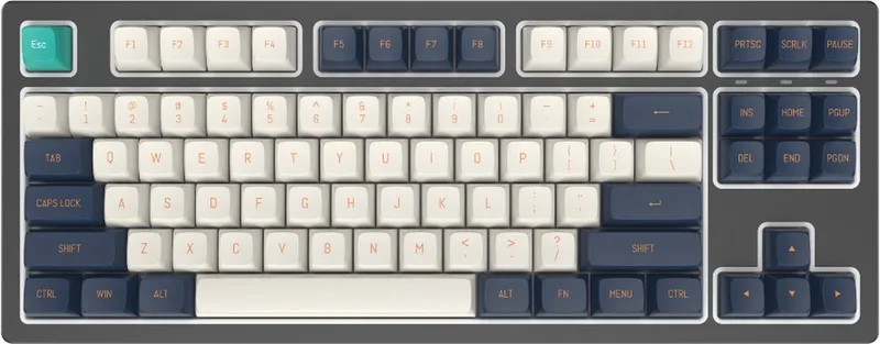 KD87B LTD Aluminum Black and Cloud - Mechanisch Bedraad Toetsenbord - Gateron Cap Teal RGB (ENG) van Dark Project, Grijs – cover