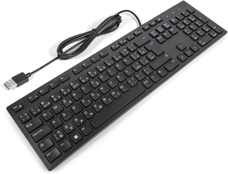 Dell Kabelgebundene Tastatur KB216 CZECH/SLOVAK/CSK Slim NEU Slimline-Tastatur (Slim) de Dell, Noir – jaquette