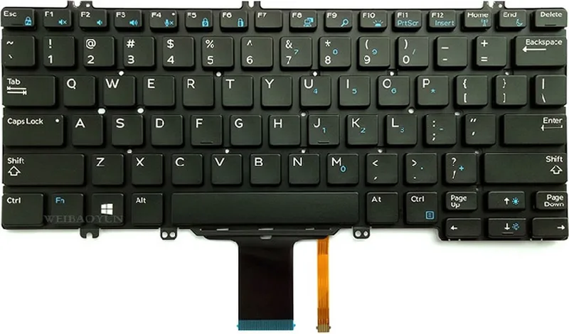 Notebook keyboard for Dell Latitude 5280 5288 7280 7380 7389 with backlit Assemble de Dell – jaquette
