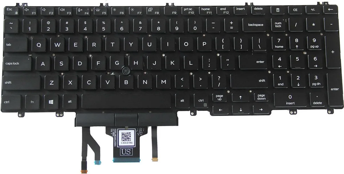 Notebook keyboard for Dell Latitude 5500 5501 Precision 3500 3501 with backlit van Dell – cover