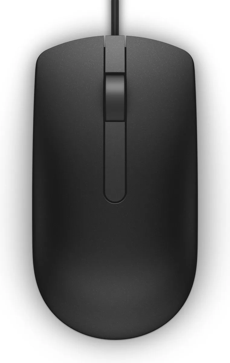 optische bedraad usb muis - links- en rechtshandig - MS116 - 1000 dpi van Dell, Zwart – cover