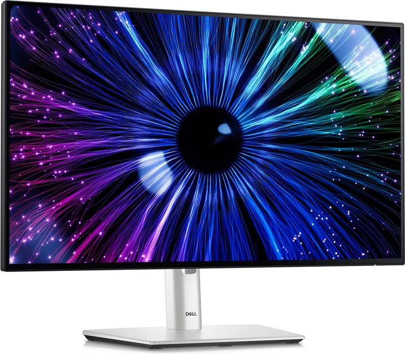 UltraSharp U2424HE - Full HD Monitor - USB-C 90w - Ergonomisch - 120hz - 24 inch by Dell, Silver, Black – cover