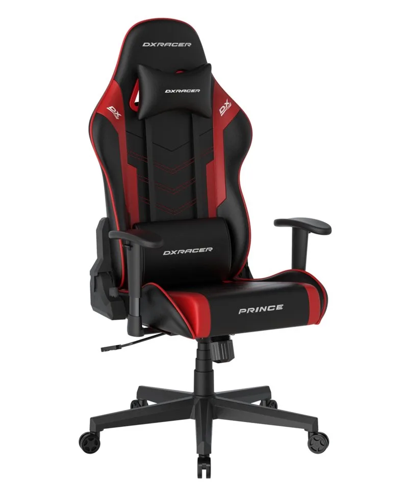 Gaming-Stuhl Prince Büro- und Gamingstuhl van DXRacer, Rood, Zwart – cover 3 van 5