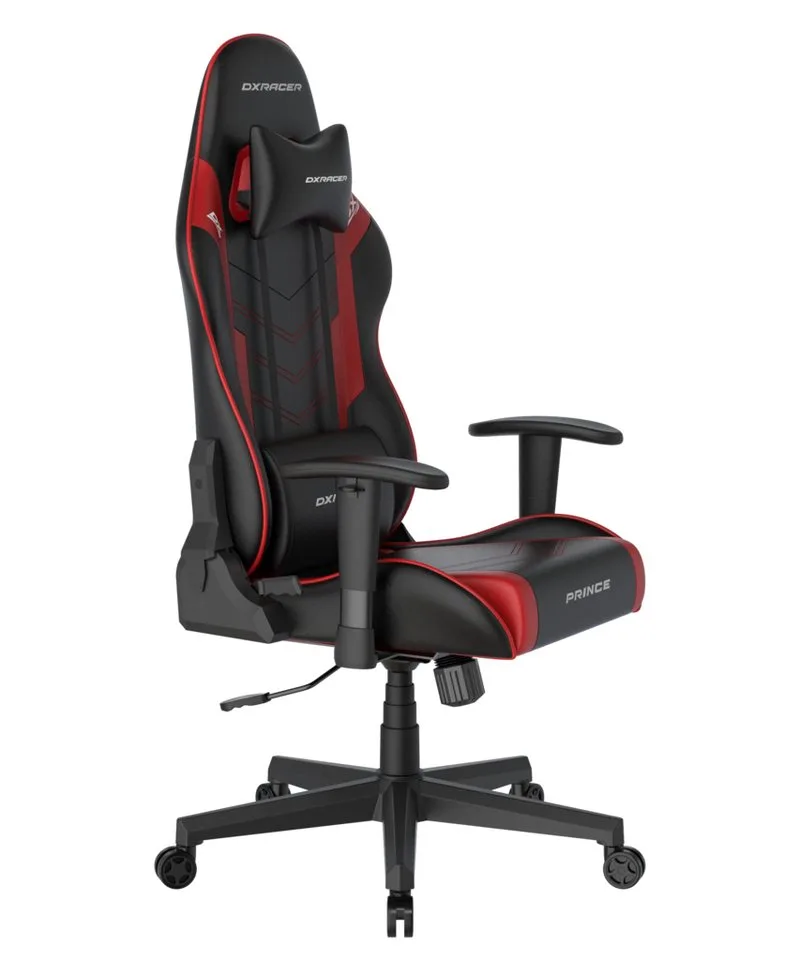 Gaming-Stuhl Prince Büro- und Gamingstuhl van DXRacer, Rood, Zwart – cover 4 van 5
