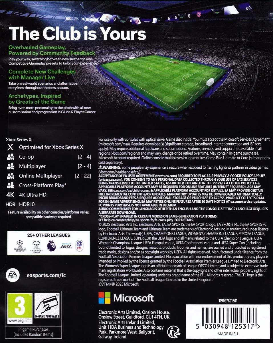 Sports - FC26 fra Electronic Arts, Xbox Series X | S – cover