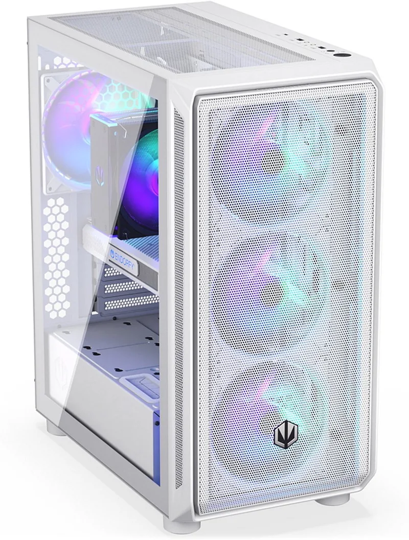 Arx 500 ARGB - Midi Tower Behuizing - Gehard Glas - Inclusief 4x Stratus 140 PWM ARGB Fans - High Airflow - USB-C - Zwart van Endorfy, Wit – cover