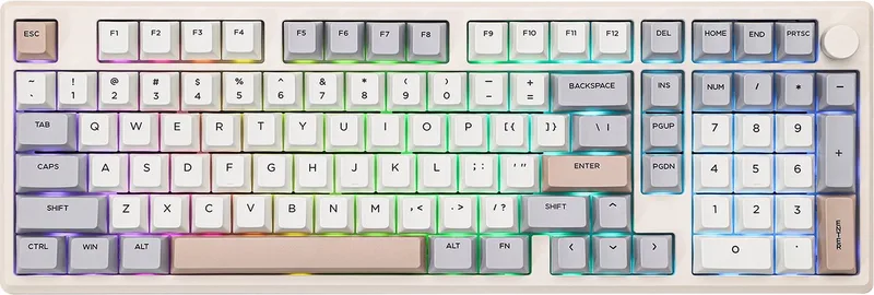 Galaxy 100 - Mechanisch Draadloos Toetsenbord - RGB - 100% - QWERTY - Gaming Keyboard - Feker Marble White Switch van EPOMAKER, Grijs, US – cover