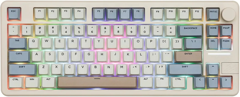 Galaxy 70 - Mechanisch Draadloos Toetsenbord - RGB - 70% - QWERTY - Gaming Keyboard - Feker Marble White Switch van EPOMAKER, Grijs, US – cover