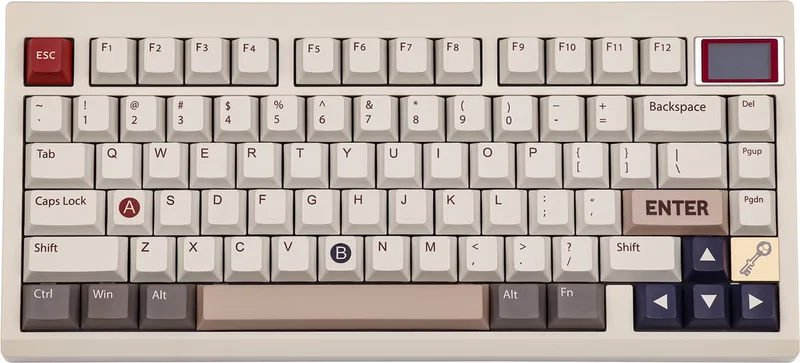 TH80 Pro V2 - Mechanisch Draadloos Toetsenbord - 75% - QWERTY - Mechanical Keyboard met Mini Scherm - Wisteria Linear van EPOMAKER, Wit, US – cover