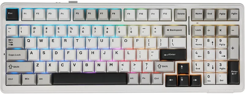 x AULA F99 - Mechanisch Draadloos Toetsenbord - RGB - 100% - QWERTY - Gaming Keyboard - Leobog Reaper Switch van EPOMAKER, Wit, US – cover