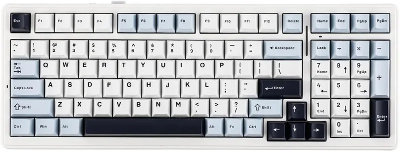 x AULA F99 - Wit/Blauw - Mechanisch Draadloos Toetsenbord - RGB - 100% - QWERTY - Gaming Keyboard - Leobog Reaper Switch van EPOMAKER, Wit, US – cover