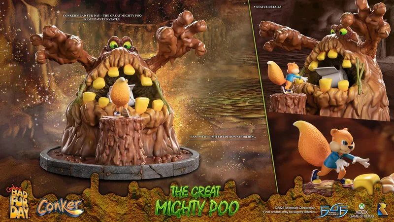 Conker's Bad Fur Day PVC Statue - The Great Mighty Poo with Conker van First 4 Figures – cover