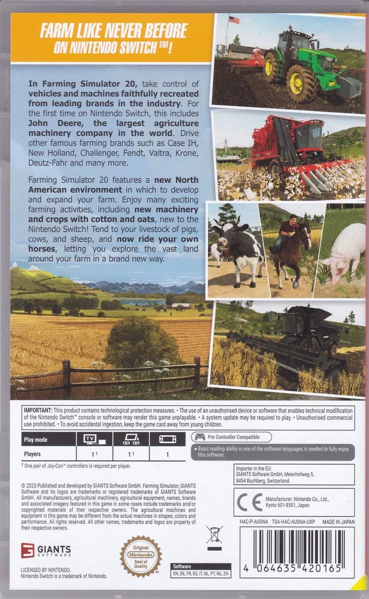 Farming Simulator 20 by Focus Entertainment, Nintendo Switch – cover