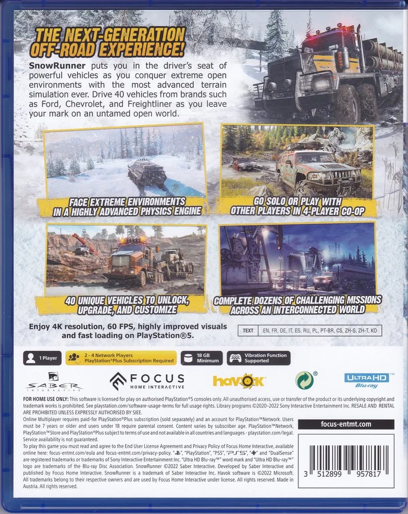 Snow Runner van Focus Entertainment, PS5 – cover