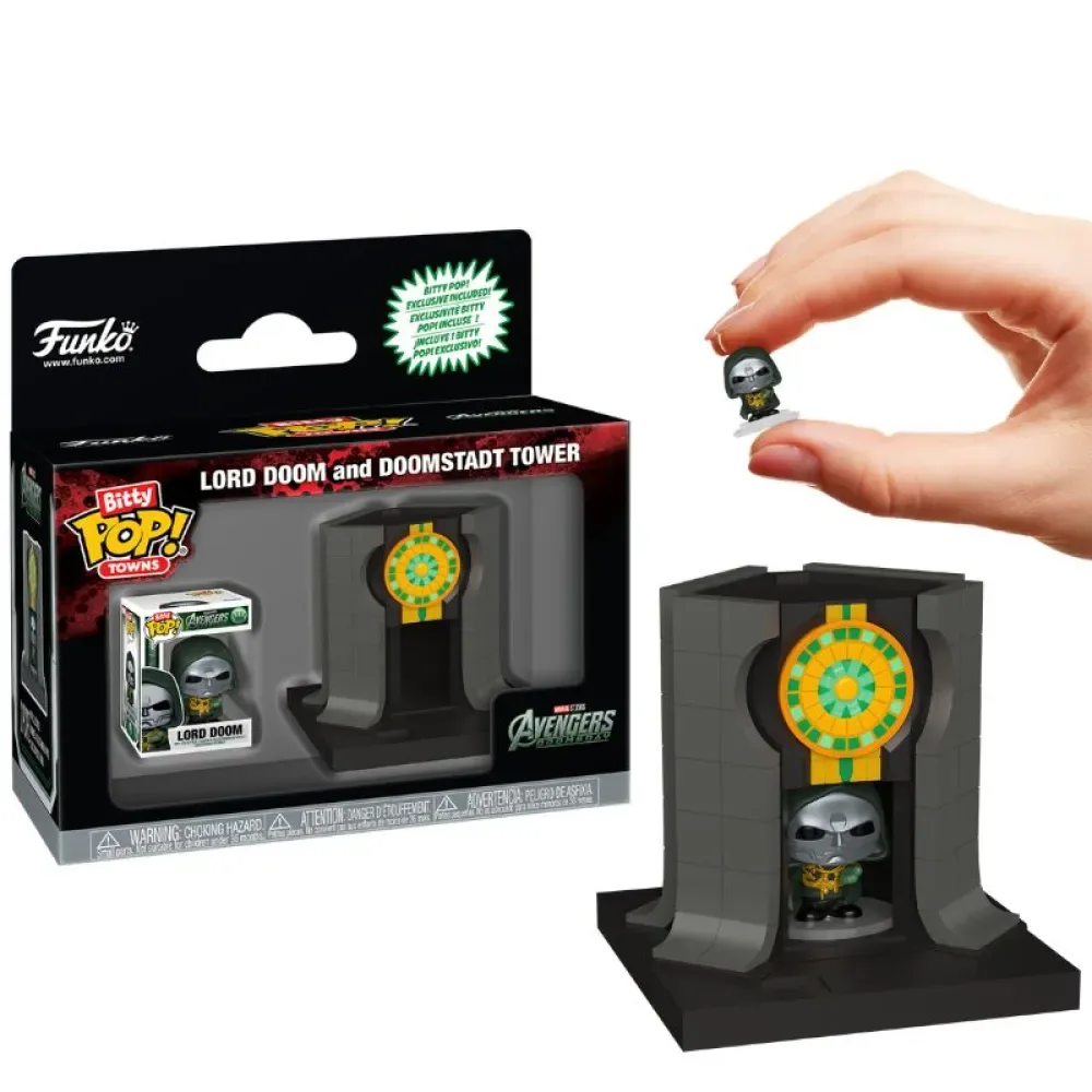 Figure Avengers Doomsday Bitty Town Lord Doom Doomstadt Tower de Funko – jaquette