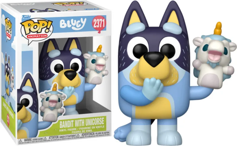 Bluey Funko Pop Vinyl: Bandit with Unicorse van Funko – cover