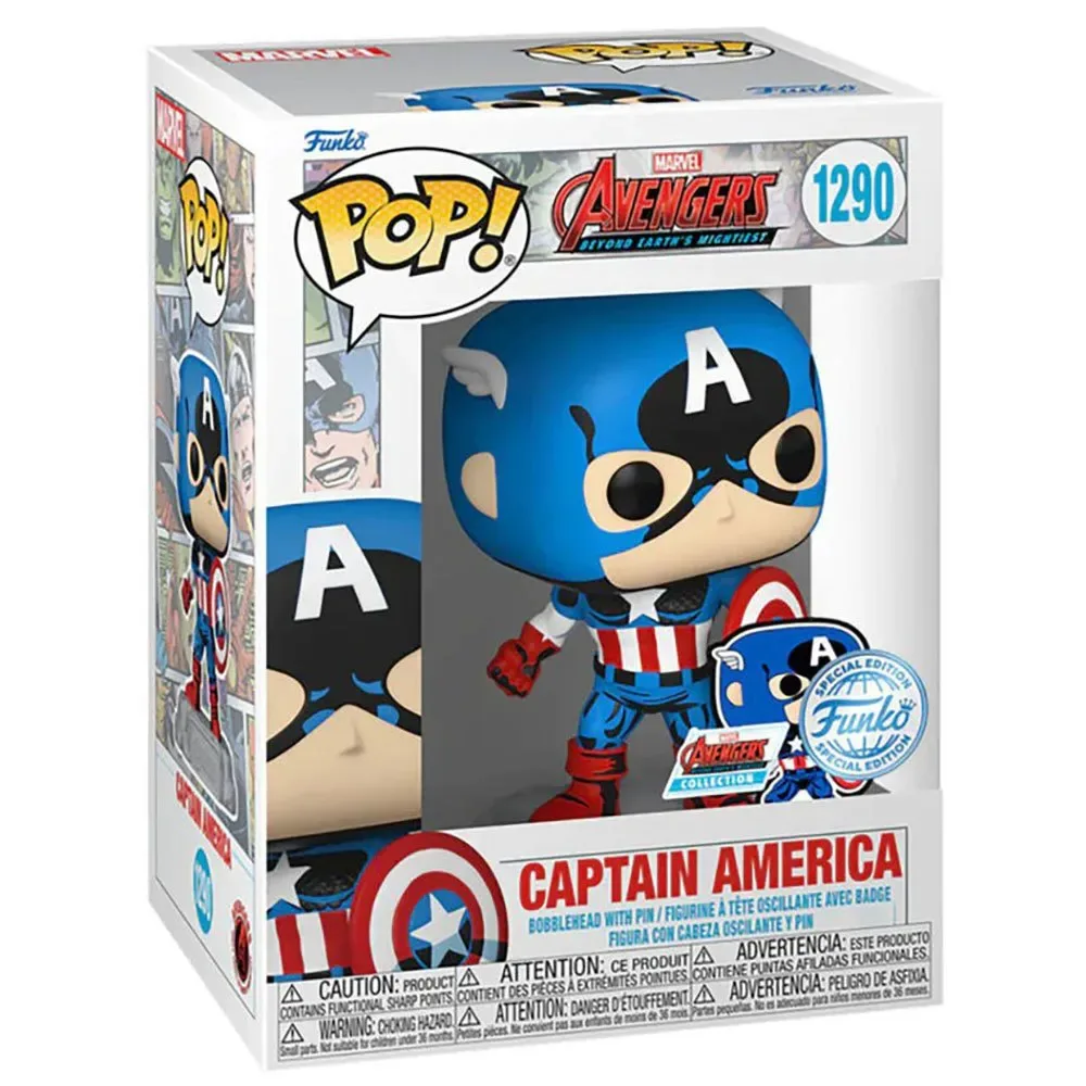 Kaptajn Amerika Forundring A60-comic Con Pin-figur fra Funko – cover