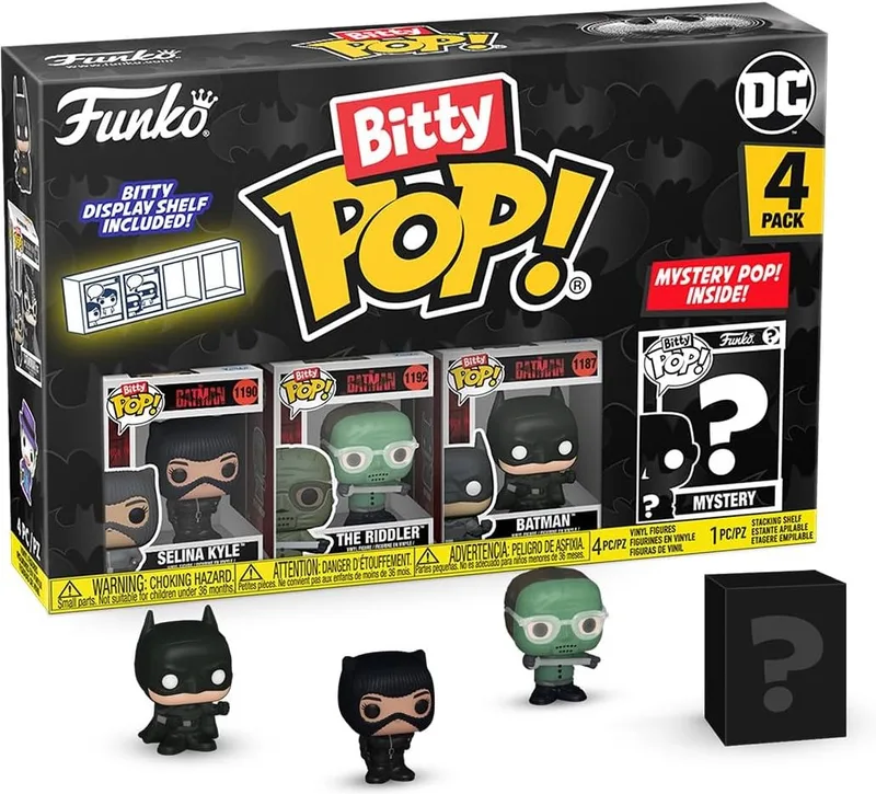 DC Batman Funko Bitty Pop! 4-Pack: Selina Kyle / The Riddler / Batman by Funko – cover 1 of 2