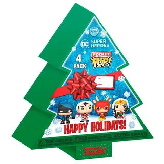 DC Super Heroes Pocket Pop Holiday Tree 4-Pack - Flash, Batman, Superman, Wonder Woman by Funko – cover 2 of 3